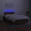vidaXL Sommier &agrave; lattes de lit matelas et LED marron fonc&eacute; 120x190 cm