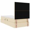 vidaXL Lit avec rangement et matelas Cr&egrave;me 100 x 200 cm Polyester
