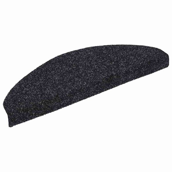 vidaXL Tapis d'escalier autocollants 20 pi&egrave;ces 65 x 21 x 4 cm Noir Demi-rond Grand