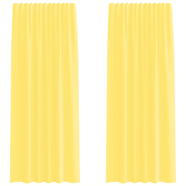 vidaXL Rideaux en voile avec passe-tringles 2 pcs jaune