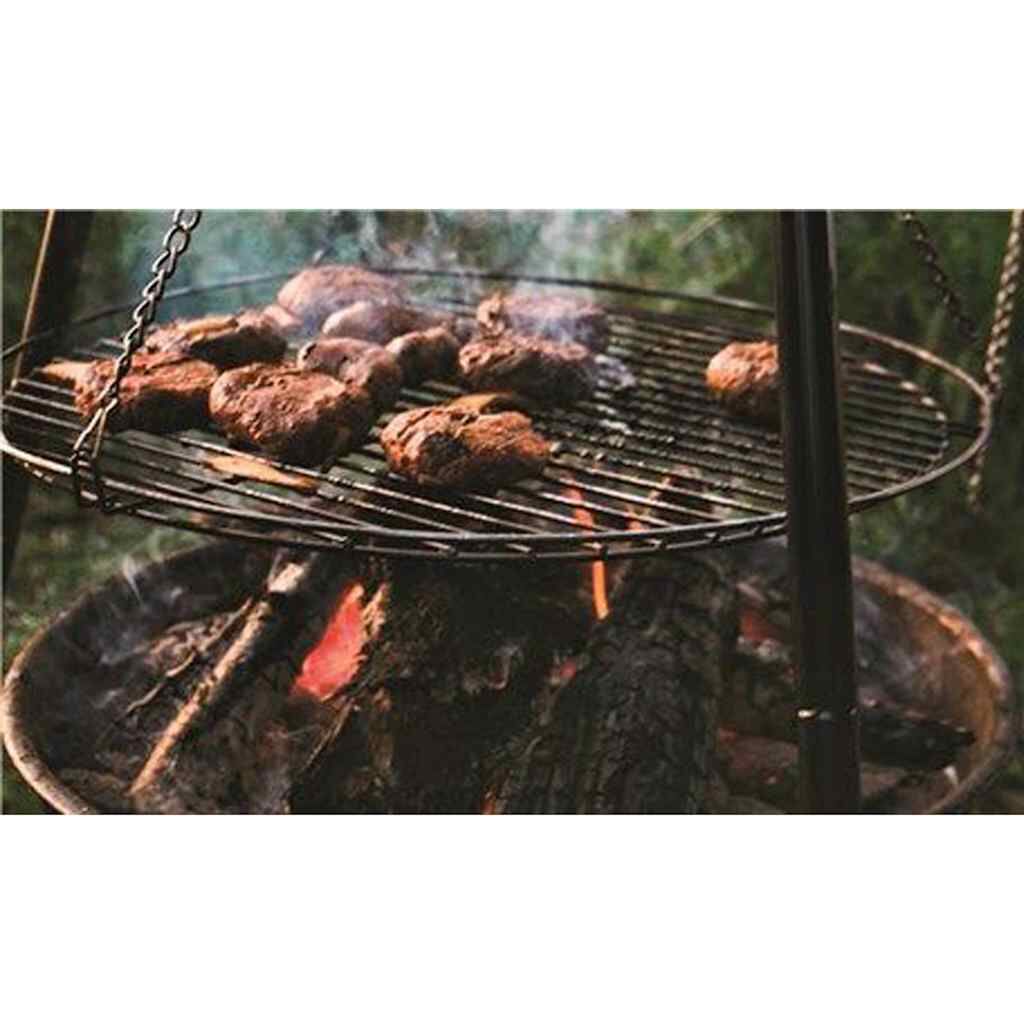 Trépied De Camping En Aluminium Réglable - Pour Feu De Camp, Barbecue, Avec Chaîne Et Sac De Rangement