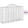 vidaXL Paniers &agrave; gabions arqu&eacute;s 18 pcs 200x50x120/140 cm Fer galvanis&eacute;