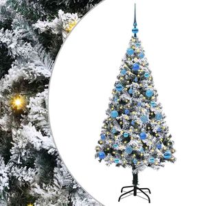 vidaXL Sapin de No&euml;l artificiel Blanc 150 cm PVC, Acier et Plastique