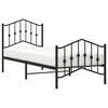 vidaXL Cadre de lit métal sans matelas avec pied de lit noir 80x200 cm