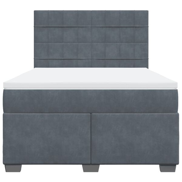 vidaXL Sommier à lattes de lit et matelas Gris foncé 140x190cm Velours