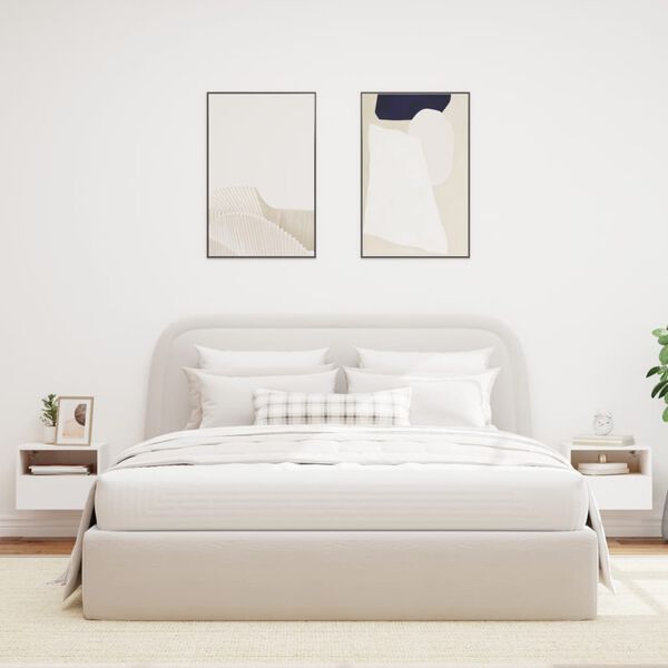 vidaXL Meubles TV muraux 2 pcs blanc 40x30x30 cm bois d'ing&eacute;nierie