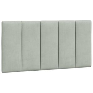 vidaXL Coussin de t&ecirc;te de lit Hanko gris clair 100 cm velours