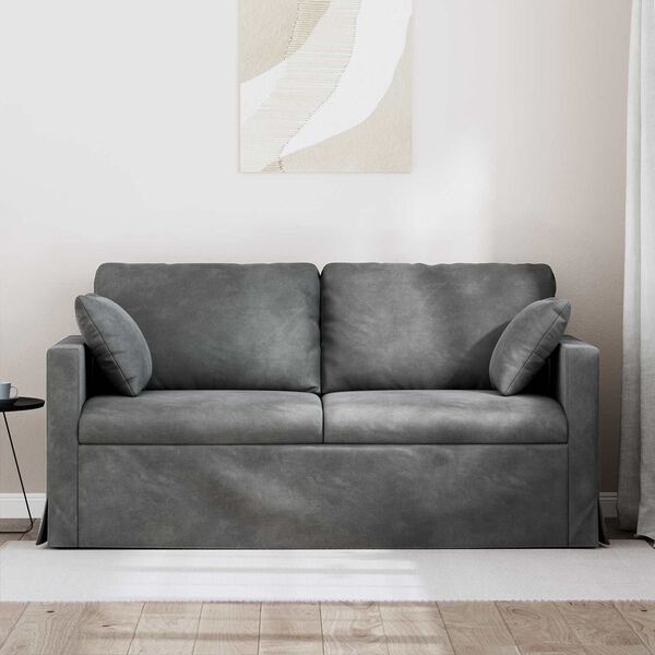 vidaXL Canap&eacute; Gris fonc&eacute; 158 x 78 x 80 cm Velours