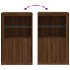 vidaXL Armoire lat&eacute;rale avec lumi&egrave;res LED ch&ecirc;ne marron bois ing&eacute;nierie