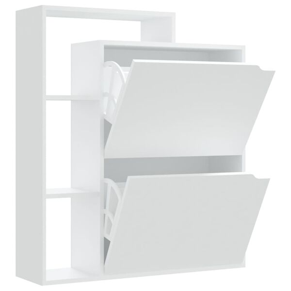 vidaXL Armoire &agrave; chaussures Blanc 79,5x24x90,5 cm Agglom&eacute;r&eacute;