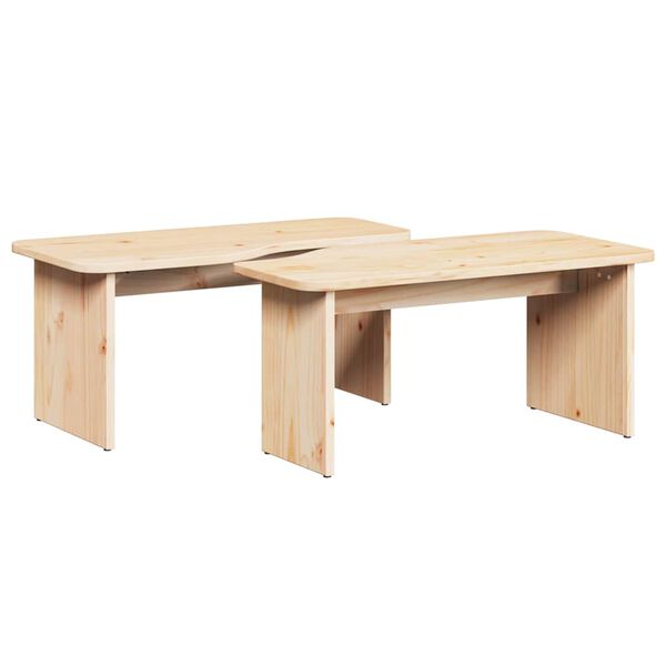 vidaXL Table basse 2 pcs Naturel Bois massif en pin