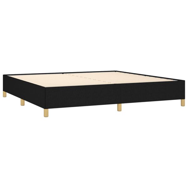 vidaXL Sommier &agrave; lattes de lit avec matelas Noir 200x200 cm Tissu