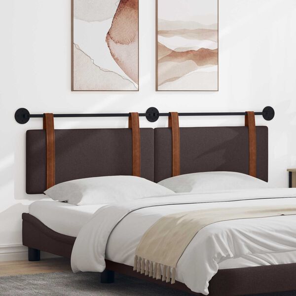 vidaXL T&ecirc;te de lit suspendue Marron fonc&eacute; 170 x 55 x 5 cm PU antique