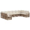 vidaXL Ensemble de canap&eacute; de jardin 10 pc Beige polyrotin
