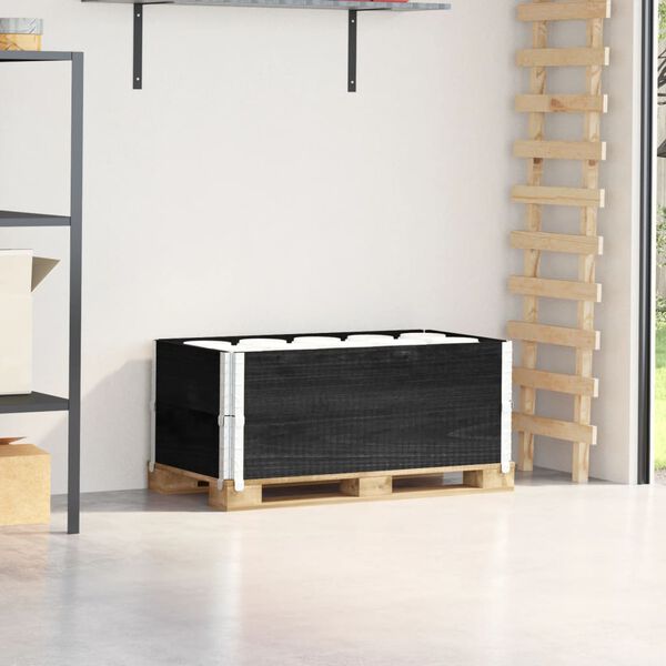 vidaXL Colliers de palette 2 pcs noir 100x50 cm bois de pin solide