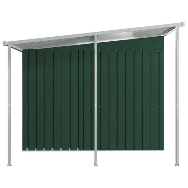 vidaXL Abri de jardin avec toit étendu Vert 346x236x181 cm Acier
