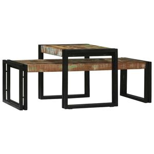 vidaXL Table basse 2 pcs Multicolore Bois Recycl&eacute; Solide