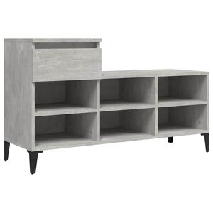vidaXL Armoire &agrave; chaussures Gris b&eacute;ton 102x36x60 cm Bois d'ing&eacute;nierie