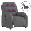 vidaXL Fauteuil inclinable de massage &eacute;lectrique gris fonc&eacute; tissu