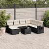 vidaXL Salon de jardin 8 pcs avec coussins noir r&eacute;sine tress&eacute;e