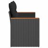 vidaXL Canap&eacute; de jardin avec coussins 2 places noir r&eacute;sine tress&eacute;e