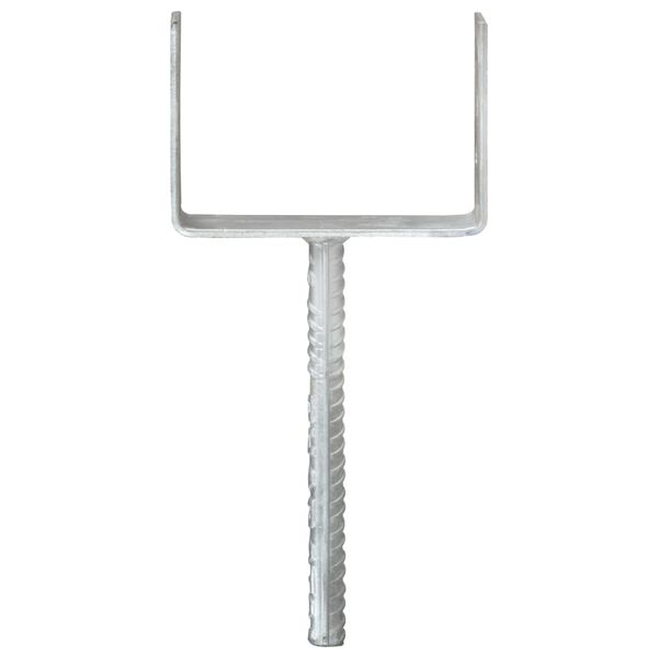 vidaXL Piquets de cl&ocirc;ture 6 pcs Argent&eacute; 12x6x30 cm Acier galvanis&eacute;