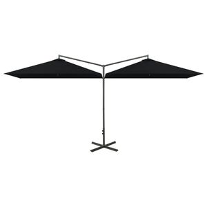 vidaXL Parasol de jardin double avec m&acirc;t en acier noir 600x300 cm