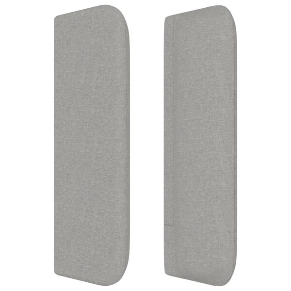 vidaXL T&ecirc;te de lit avec oreilles Gris clair 203x16x78/88 cm Tissu