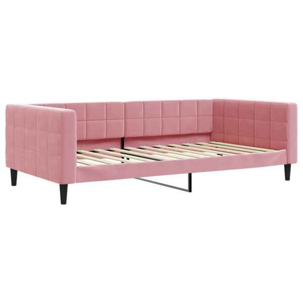 vidaXL Lit de repos rose 100x200 cm velours