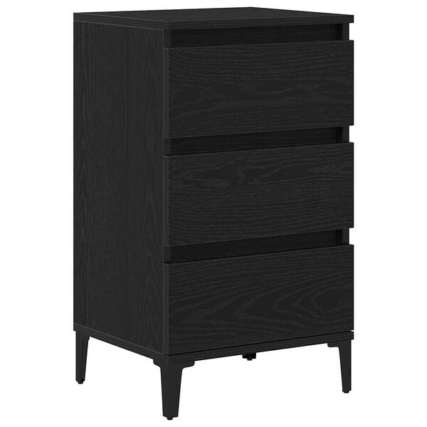 vidaXL Cabinet de chevet Ch&ecirc;ne noir 45 x 35 x 44 cm Bois d'ing&eacute;nierie