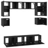 vidaXL Ensemble meuble TV 8 pcs Ch&ecirc;ne noir Bois d'ing&eacute;nierie