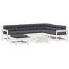 vidaXL Salon de jardin avec coussins 8 pcs blanc bois de pin massif