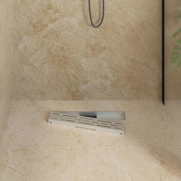 vidaXL Drain de Douche avec Design Lin&eacute;aire Argent&eacute; 50 cm