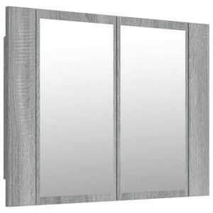 vidaXL Armoire &agrave; miroir LED Sonoma gris 60x12x45 cm Bois d'ing&eacute;nierie