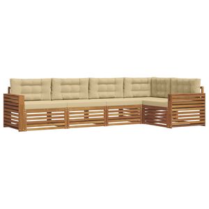 vidaXL Ensemble de canap&eacute;s d'ext&eacute;rieur 5 pcs Naturel et Beige