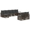 vidaXL Ensemble de canap&eacute; de jardin 9 pc 9 place Gris polyrotin