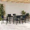 vidaXL Ensemble de salle &agrave; manger pour jardin 7 pcs Noir
