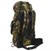vidaXL Sac &agrave; dos de randonn&eacute;e vert camouflage 80 L tissu oxford