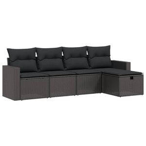 vidaXL Salon de jardin avec coussins 5 pcs marron r&eacute;sine tress&eacute;e