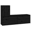 vidaXL Meubles TV 3 pcs Noir Bois massif de pin