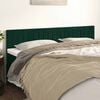 vidaXL T&ecirc;tes de lit 2 pcs Vert fonc&eacute; 100x5x78/88 cm Velours