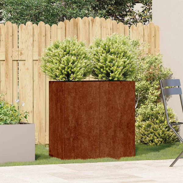 vidaXL Jardini&egrave;re rouill&eacute; 80x40x80 cm acier inoxydable