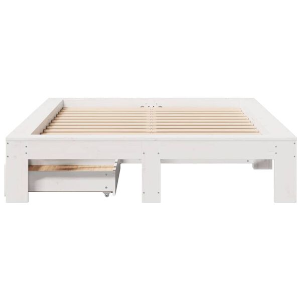 vidaXL Cadre de lit sans matelas blanc 120x190 cm bois de pin massif