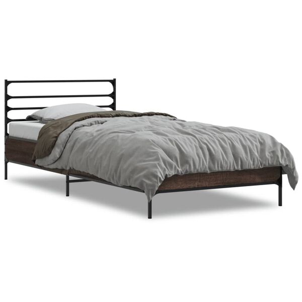 vidaXL Cadre de lit sans matelas chêne marron 75x190 cm