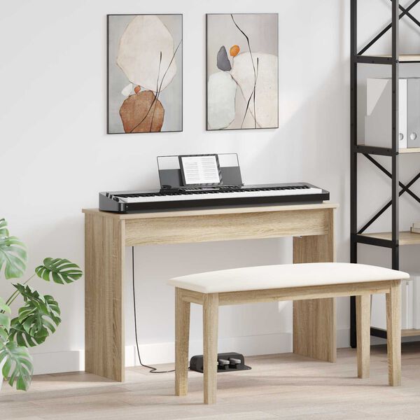 vidaXL Stand de clavier Ch&ecirc;ne Sonoma 100 x 32 x 64 cm