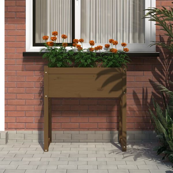 vidaXL Jardini&egrave;re Marron miel 78x40x81 cm Bois massif de pin
