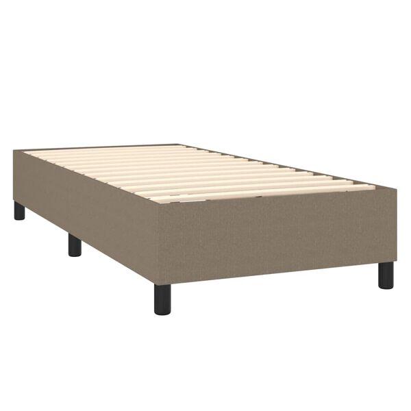 vidaXL Sommier &agrave; lattes de lit avec matelas Taupe 80x200 cm Tissu