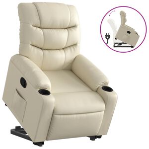 vidaXL Fauteuil inclinable Cr&egrave;me Similicuir