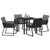 vidaXL Ensemble de salle à manger pour jardin 9 pcs Noir
