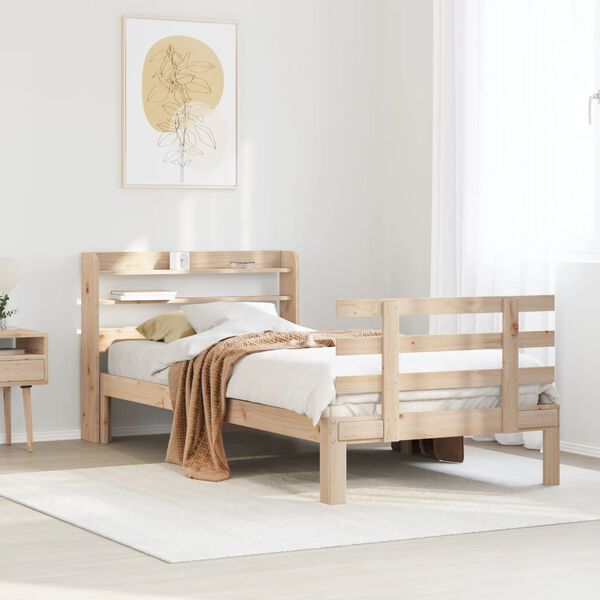 vidaXL Cadre de lit avec tête de lit sans matelas 90x190 cm